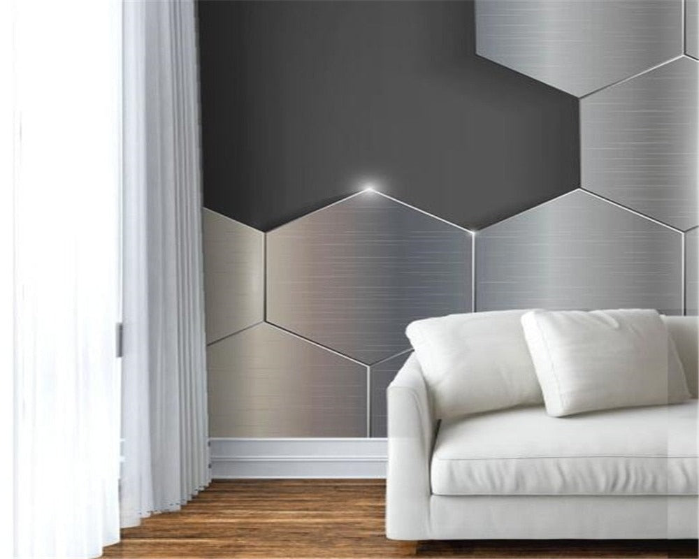 3D Wallpaper Metal Stereoscopic Wall